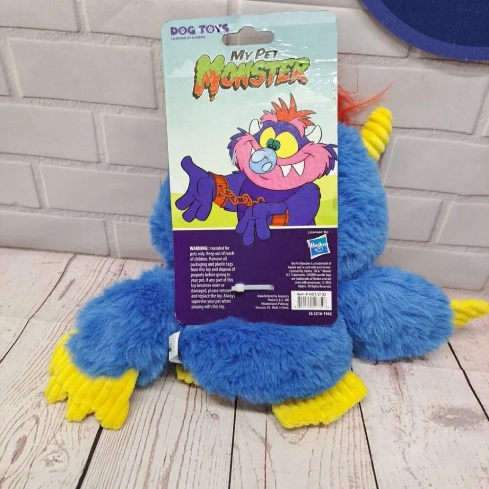 NEW Hasbro My Pet Monster Squeak & Crinkle Dog Toy RARE CUTE MONSTER 80s Kid FS